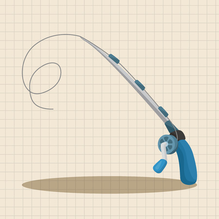 Fishing rods theme elementsのイラスト素材