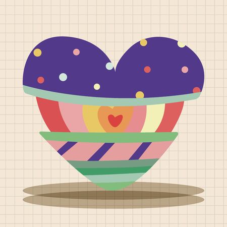 love heart cartoon elements vector,epsのイラスト素材