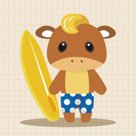 animal rattle summer cartoon theme elementsのイラスト素材