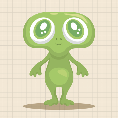 Space alien theme elementsのイラスト素材
