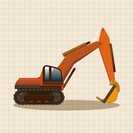 Transportation excavator truck theme elementsのイラスト素材