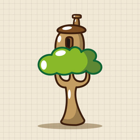 Building house tower theme elementsのイラスト素材