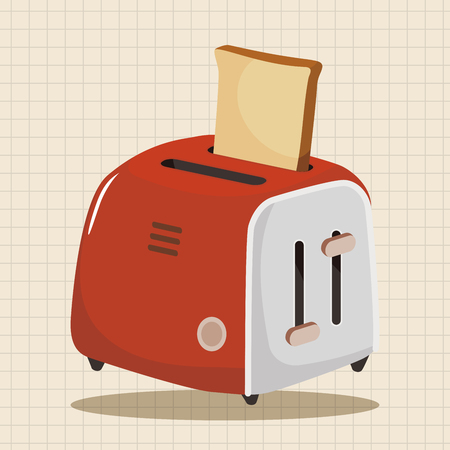 Home appliances theme oven elementsのイラスト素材