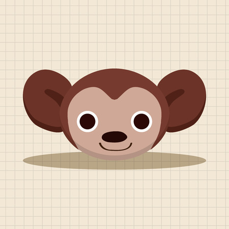 animal monkey cartoon theme elementsのイラスト素材