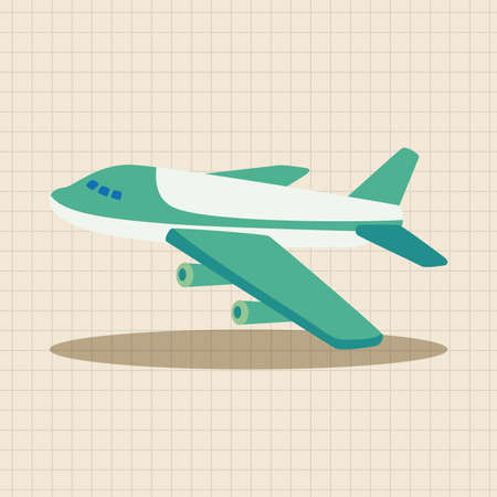 transportation airplane theme elementsのイラスト素材