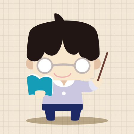 person character teacher theme elementsのイラスト素材