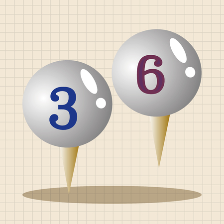 golf equipment theme elementsのイラスト素材
