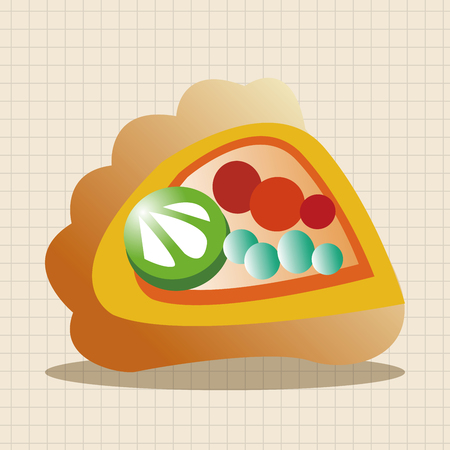 pizza theme elementsのイラスト素材