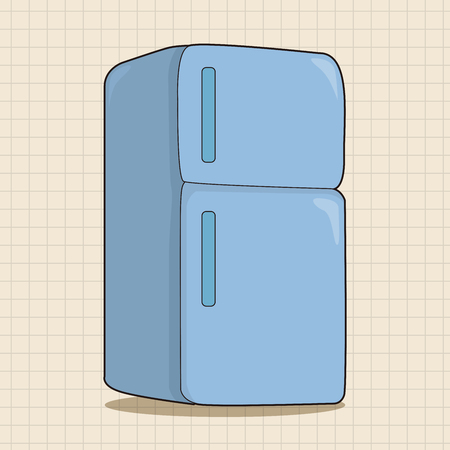 Home appliances theme refrigerator elementsのイラスト素材