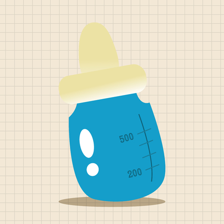Feeding bottle theme elementsのイラスト素材