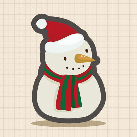 snowman cartoon theme elementsのイラスト素材