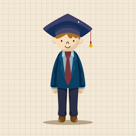 graduate student theme elementsのイラスト素材