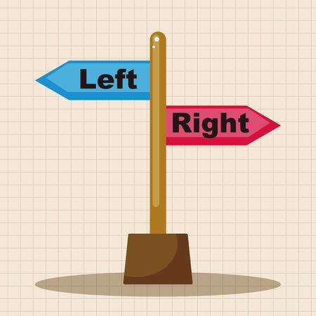 Travel equipment signpost theme elementsのイラスト素材