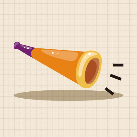 birthday horn theme elementsのイラスト素材