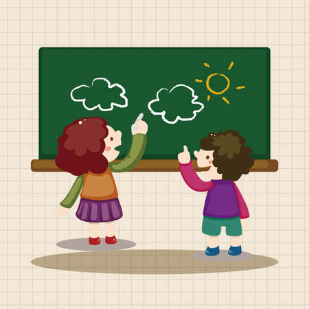 student cartoon theme elementsのイラスト素材