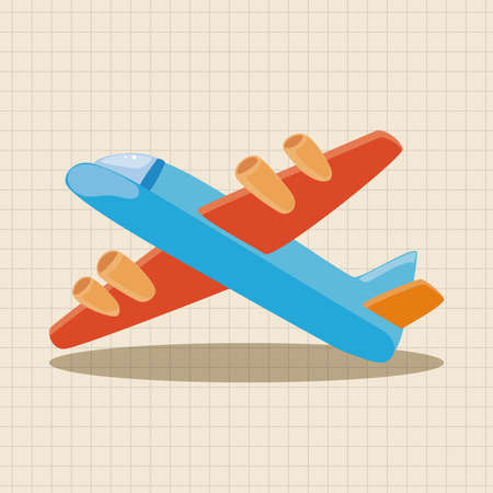 transportation airplane theme elementsのイラスト素材