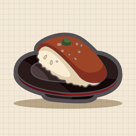 Japanese food sushi theme elementsのイラスト素材