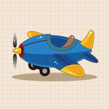 transportation airplane theme elementsのイラスト素材