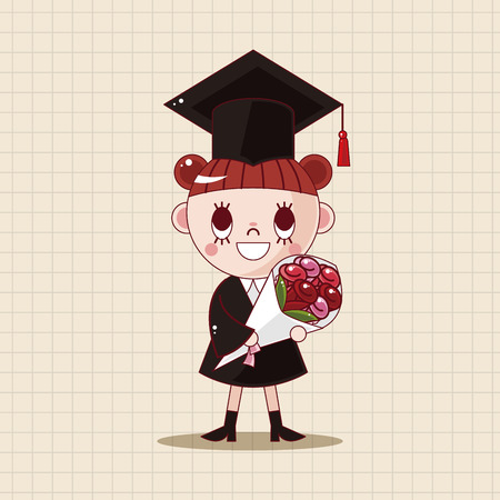 graduate student theme elementsのイラスト素材