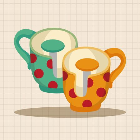 Amusement park facilities theme elementsのイラスト素材