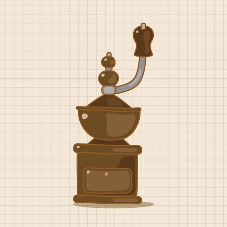 grinding coffee machine theme elementsのイラスト素材