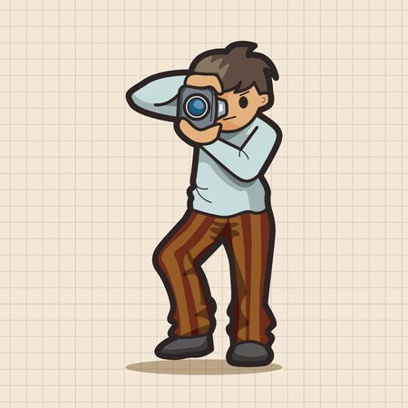 Reporter and photographer theme elements vector,epsのイラスト素材
