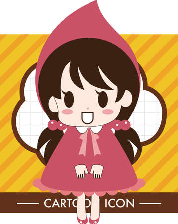 girl cartoon theme elements vector,epsのイラスト素材