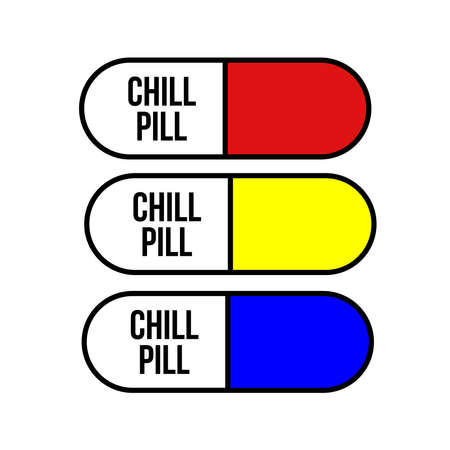 Chill Pill set of 3 T-shirt Design Vector Illustration Can Print on T-shirt Poster Bannerのイラスト素材