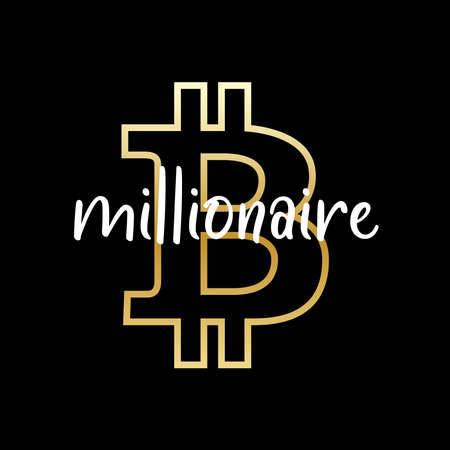 Bitcoin Millionaire T-shirt Design Typography Vector Illustration Design Can Print On t-shirt Poster Bannersのイラスト素材