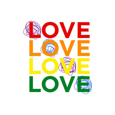 Love in Pride Colors T-shirt Design For Pride dayのイラスト素材