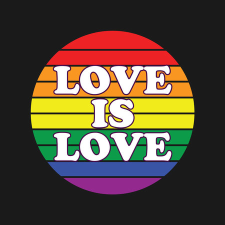 Love Is Love in Pride Color T-shirt Design Typography Vector Illustration Design Can Print on t-shirt Poster banners Pride monthのイラスト素材