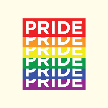 Pride in Pride Colors T-shirt Design Typography Vector Illustration Design Can Print on t-shirt Poster banners Pride monthのイラスト素材