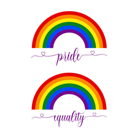 Rainbow Pride Equality T-shirt design Typography Vector Illustration Design Can Print on t-shirt Poster banners Pride monthのイラスト素材