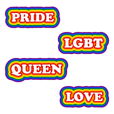 Pride LGBT Queen Love Stickers T-shirt Design Typography Vector Illustration Design Can Print on t-shirt Poster banners Pride monthのイラスト素材