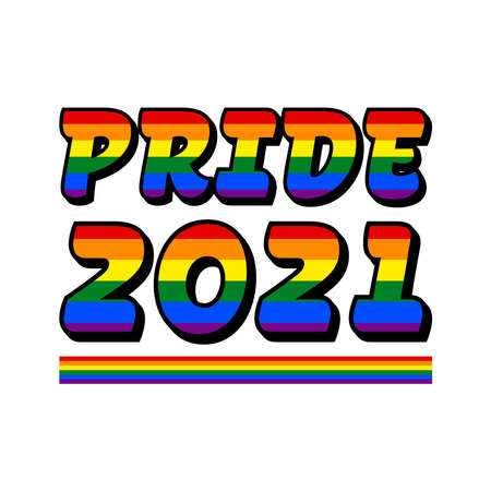 Pride 2021 Pride Colors Typography Vector Illustration Design Can Print on t-shirt Poster banners Pride monthのイラスト素材