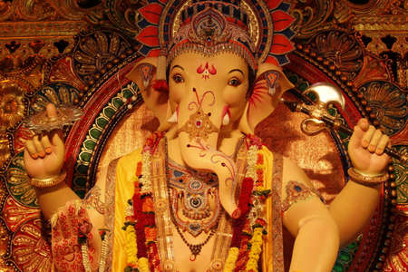 Ganesh, also spelled Ganesh, also called Ganapati, elephant-headed Hindu god of beginningsの写真素材