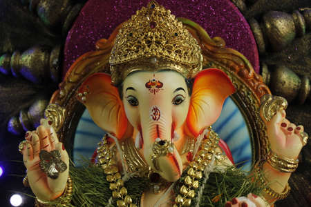 Ganesh, also spelled Ganesh, also called Ganapati, elephant-headed Hindu god of beginningsの写真素材
