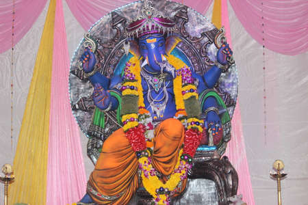 Ganesh Chaturthi, in Hinduism, 10-day festival marking the birth of the elephant-headed deity Ganesha, the god of prosperity and wisdom.の写真素材