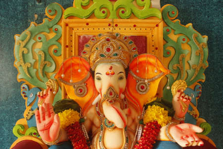 Ganesh Chaturthi, in Hinduism, 10-day festival marking the birth of the elephant-headed deity Ganesha, the god of prosperity and wisdom.の写真素材