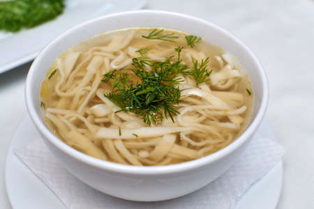 Chicken noodle soup at home
