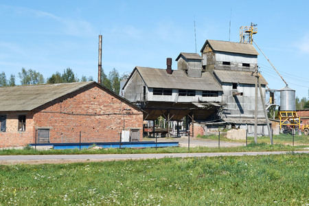 old silo for the storage of large quantities of grain and bring it to standard conditionの写真素材