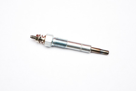 glow plug to engine diesel isolated on white backgroundの写真素材