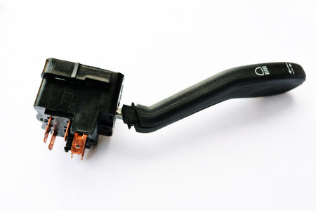 steering wheel switch car spare part on isolated white backgroundの写真素材