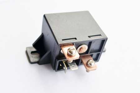 Car electromagnetic relay isolated on white background