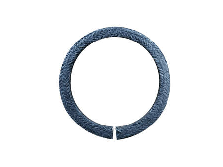 New car crankshaft oil seal on an isolated white background. Spare parts.