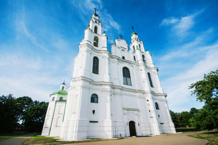St. Sophia Orthodox Cathedral in Polotsk on a sunny summer day, Belarus. historical monument.の写真素材