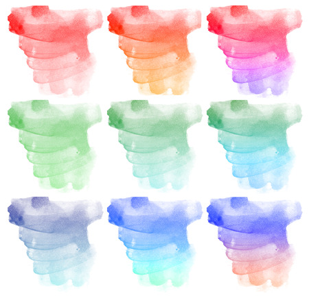 Abstract watercolor set on white background and this is watercolor stains.の写真素材