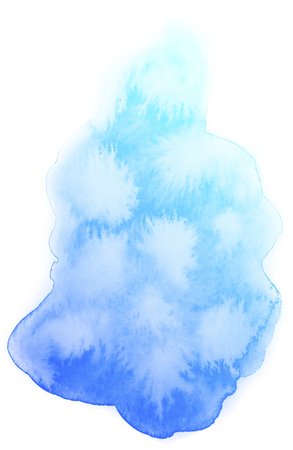 Abstract blue watercolor on white background.の写真素材