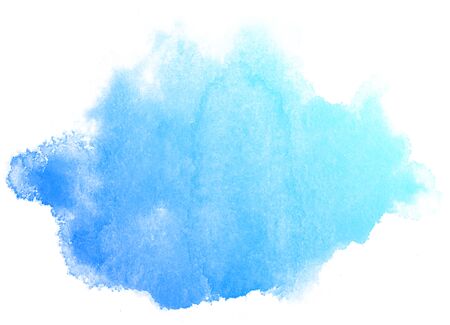 Abstract blue watercolor on white background.This is watercolor splash.It is drawn by hand.の写真素材