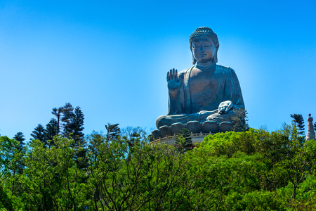 Tian Tan Buddha located at Ngong Ping.の写真素材